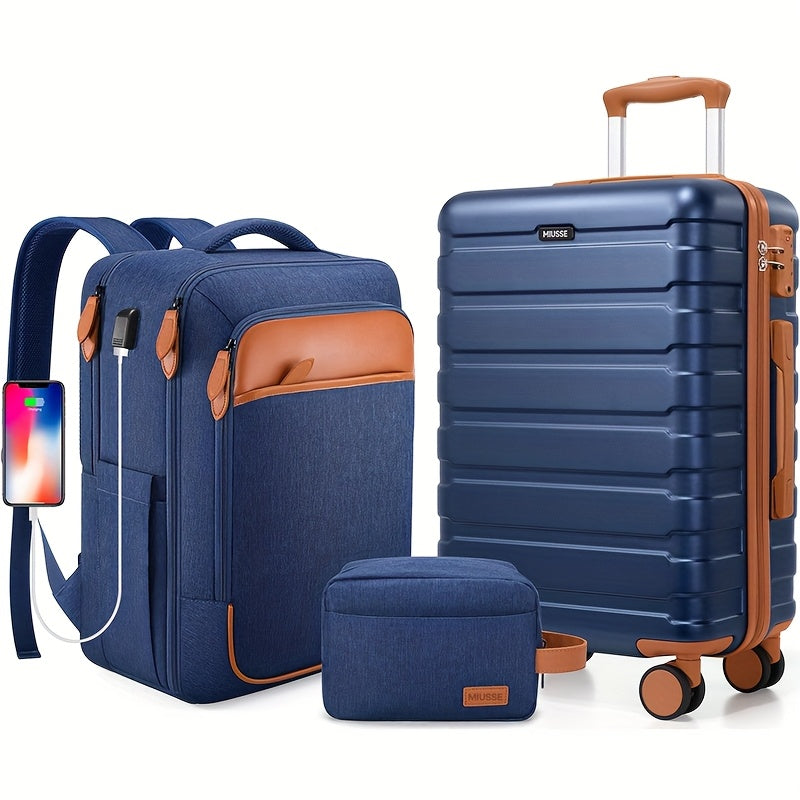 Travel Toiletry Bag – 3 Piece, 20 Inch, TSA Lock, Spinner Wheels | Bag Vero – front view