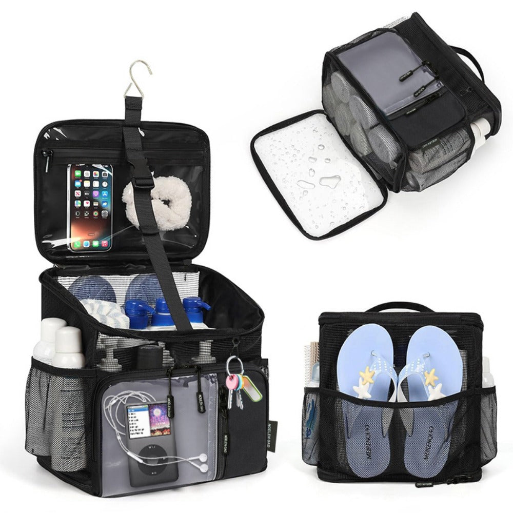 Travel Toiletry Bag – for Travel, Hanging Mesh Shower Caddy Handle | Bag Vero – front view