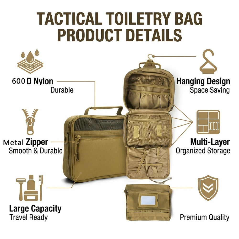 Travel Toiletry Bag – for Travel, Tactical Toiletry Hanging Dopp Kit | Bag Vero – front view