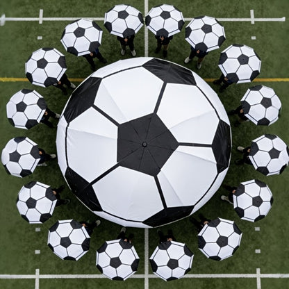 Travel Umbrella – Soccer Ball Print Folding Umbrella – detail view 13