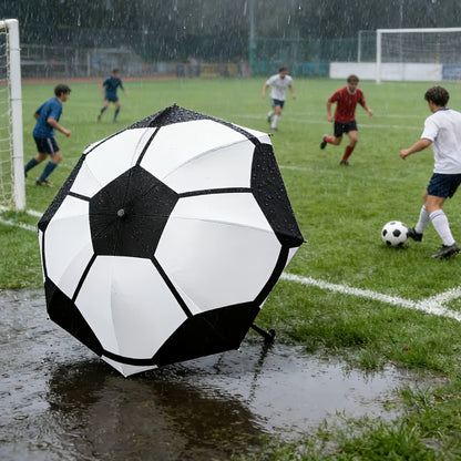 Travel Umbrella – Soccer Ball Print Folding Umbrella – detail view 8