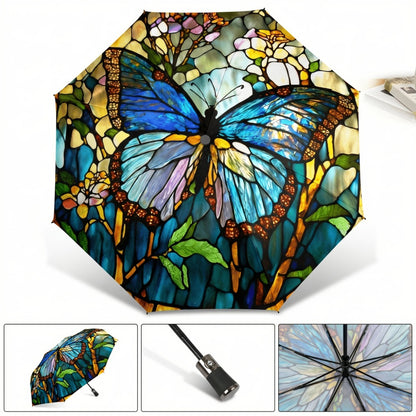 Travel Umbrella – for Travel, Butterfly Print Auto Open Close – detail view 2
