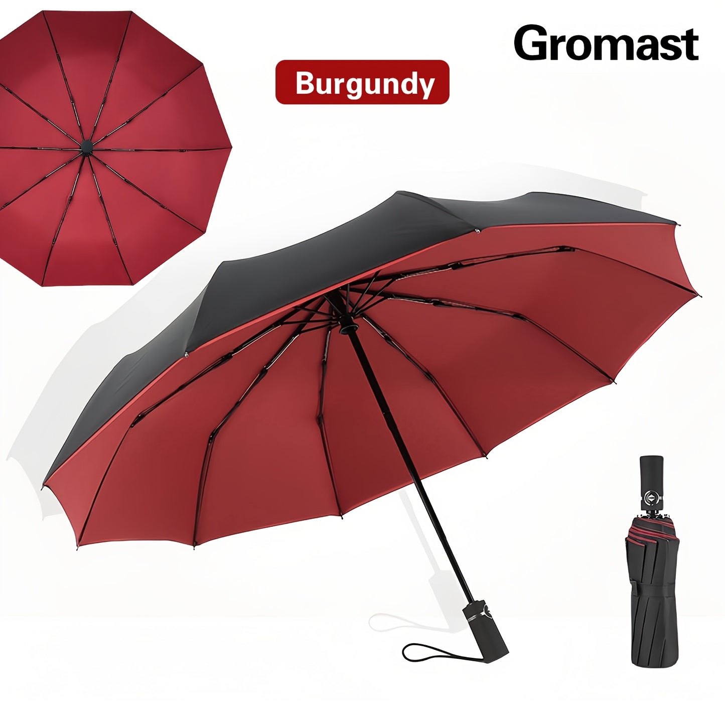Travel Umbrella – Windproof, Large Windproof Umbrella Rib Auto – alternate view