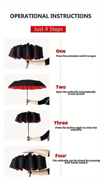 Travel Umbrella – Windproof, Large Windproof Umbrella Rib Auto – detail view 16