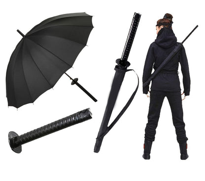 Travel Umbrella – Windproof, Samurai Sword Umbrella Auto Open – detail view 10