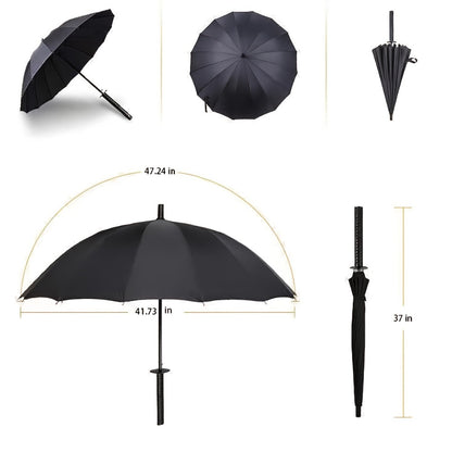 Travel Umbrella – Windproof, Samurai Sword Umbrella Auto Open – detail view 6