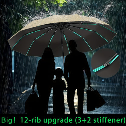 Travel Umbrella – Windproof, Super Strong Windproof Umbrella Auto – front view