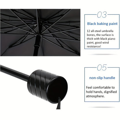 Travel Umbrella – Windproof, Waterproof, for Travel & School – detail view 5