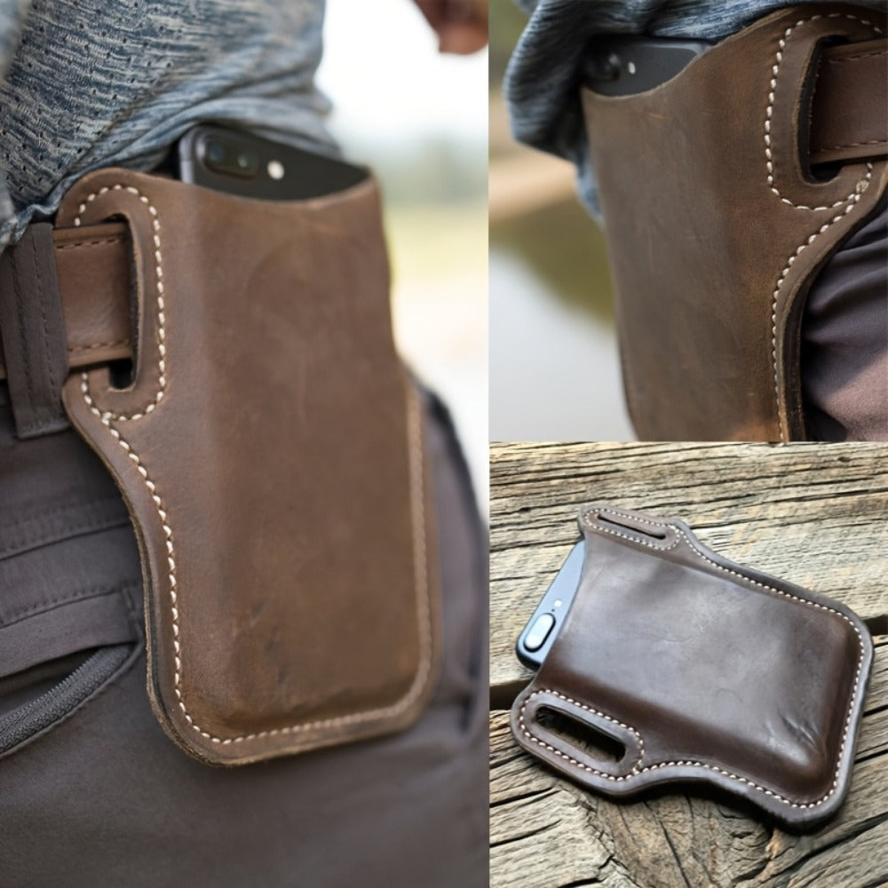 Waist Bag – 7 Inch, Cowhide Leather Phone Waist Belt | Bag Vero – front view