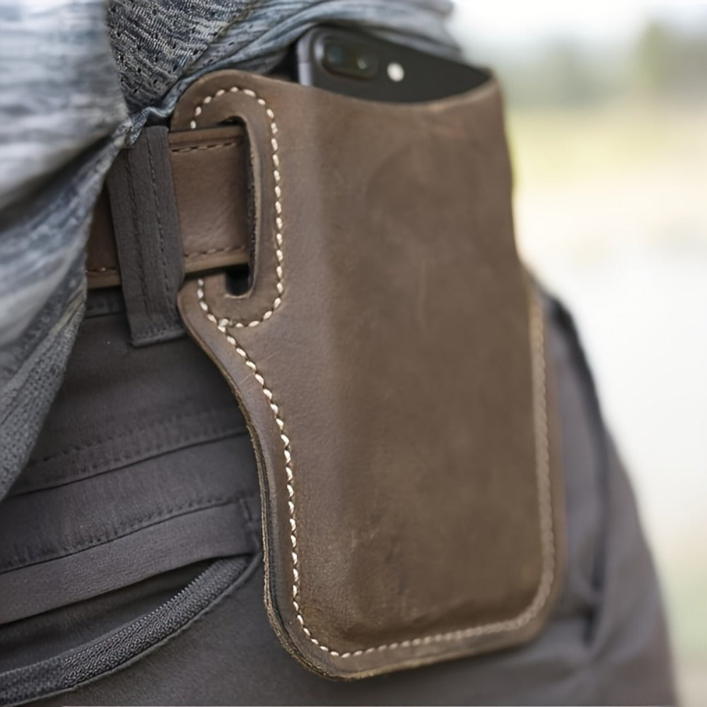 Waist Bag – 7 Inch, Cowhide Leather Phone Waist Belt – detail view 13