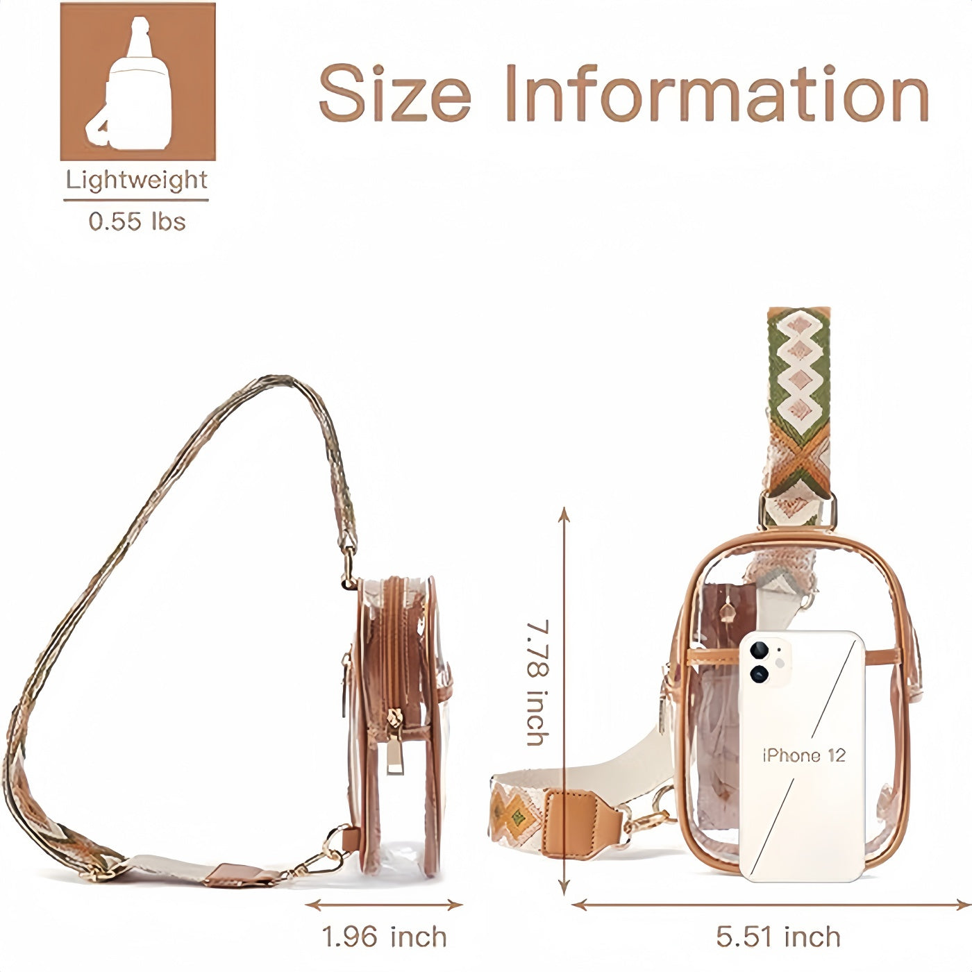 Waist Bag – Clear, Transparent, Adjustable Strap – detail view 3