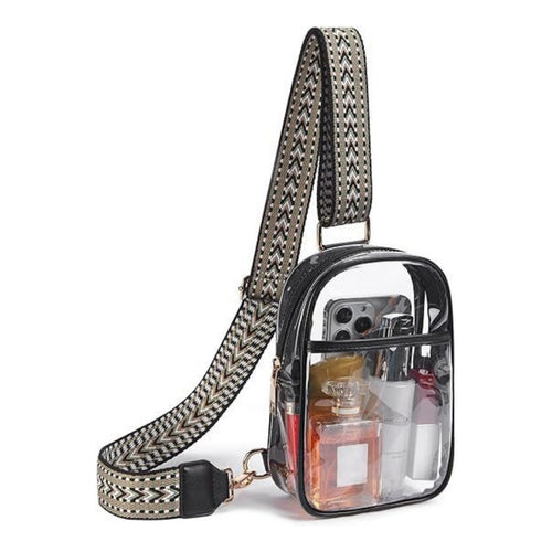 Waist Bag – Clear, Transparent, Adjustable Strap – front view