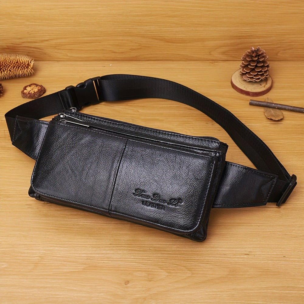 Waist Bag – Genuine Leather, Adjustable Strap, Lightweight, for Travel – detail view 2