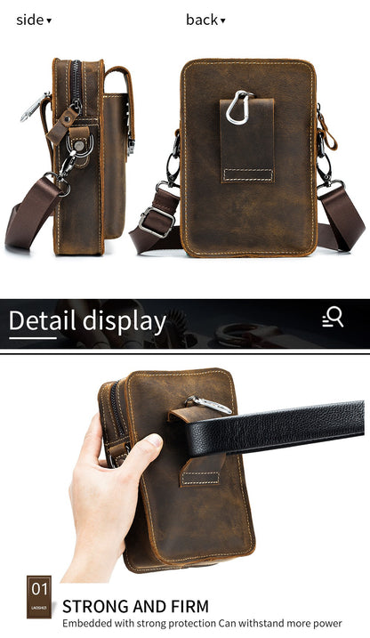 Waist Bag – Genuine Leather, Genuine Leather Waist Vintage Cowhide – detail view 20