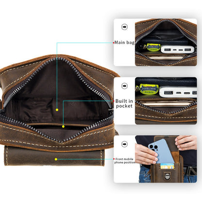 Waist Bag – Genuine Leather, Genuine Leather Waist Vintage Cowhide – detail view 8