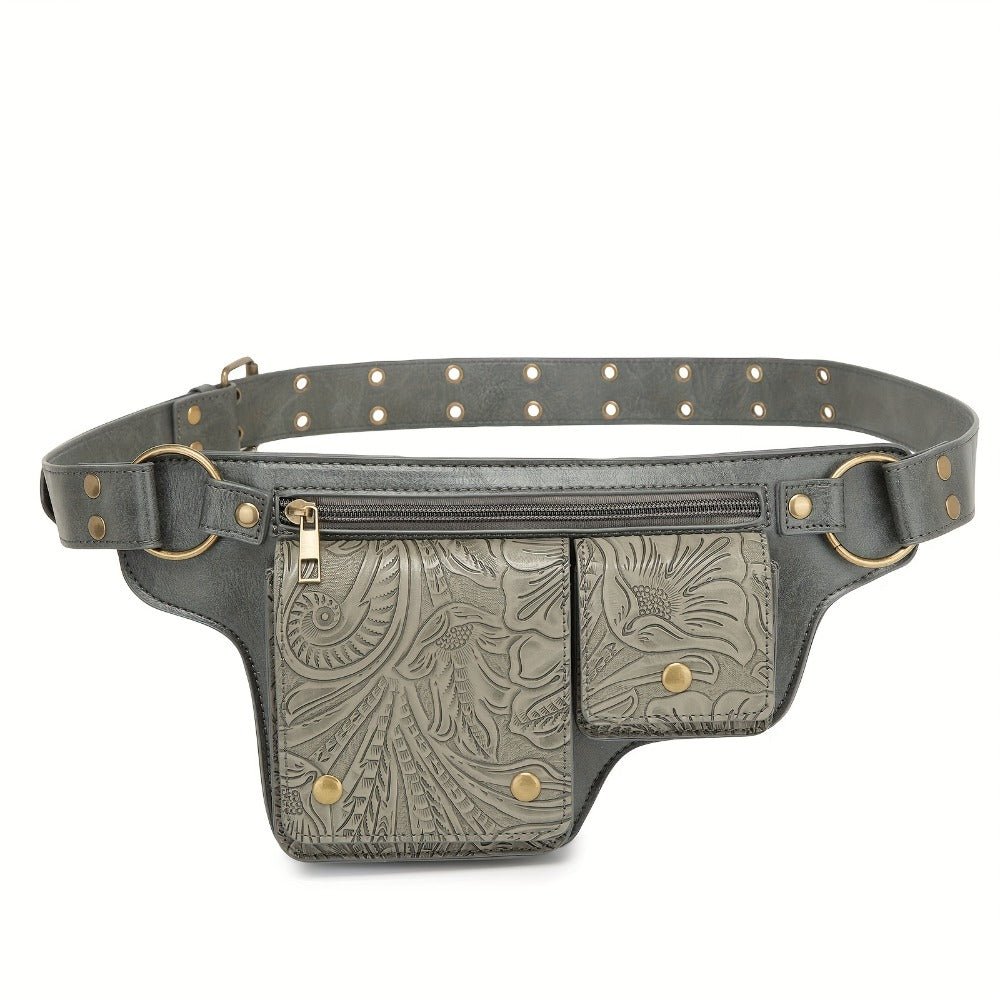 Waist Bag – Multi-Pocket, Cow Print Waist Chest Adjustable – detail view 10