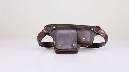 Waist Bag – Multi-Pocket, Leather Waist Metal Buckle Multi – detail view 10