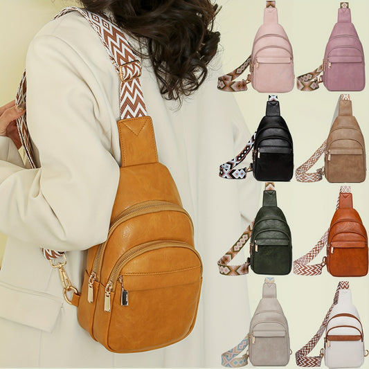 Waist Bag – PU Leather, Adjustable Strap, for Travel – front view