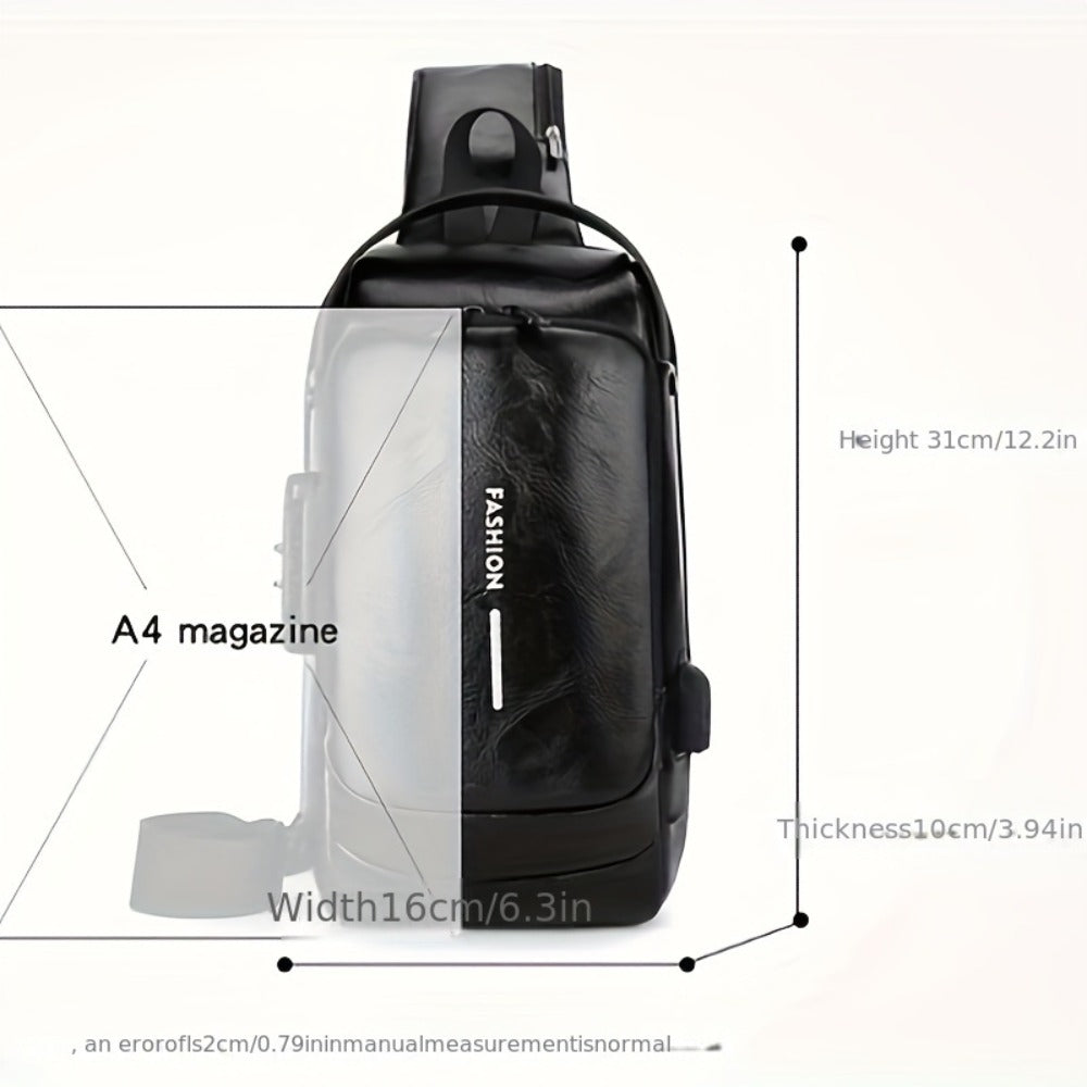 Waist Bag – PU Leather, USB Charging, Large Capacity – detail view 3