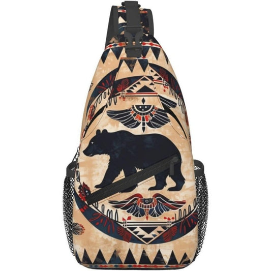 Waist Bag – for Travel & Everyday Use, Tribal Print Chest Native American – front view