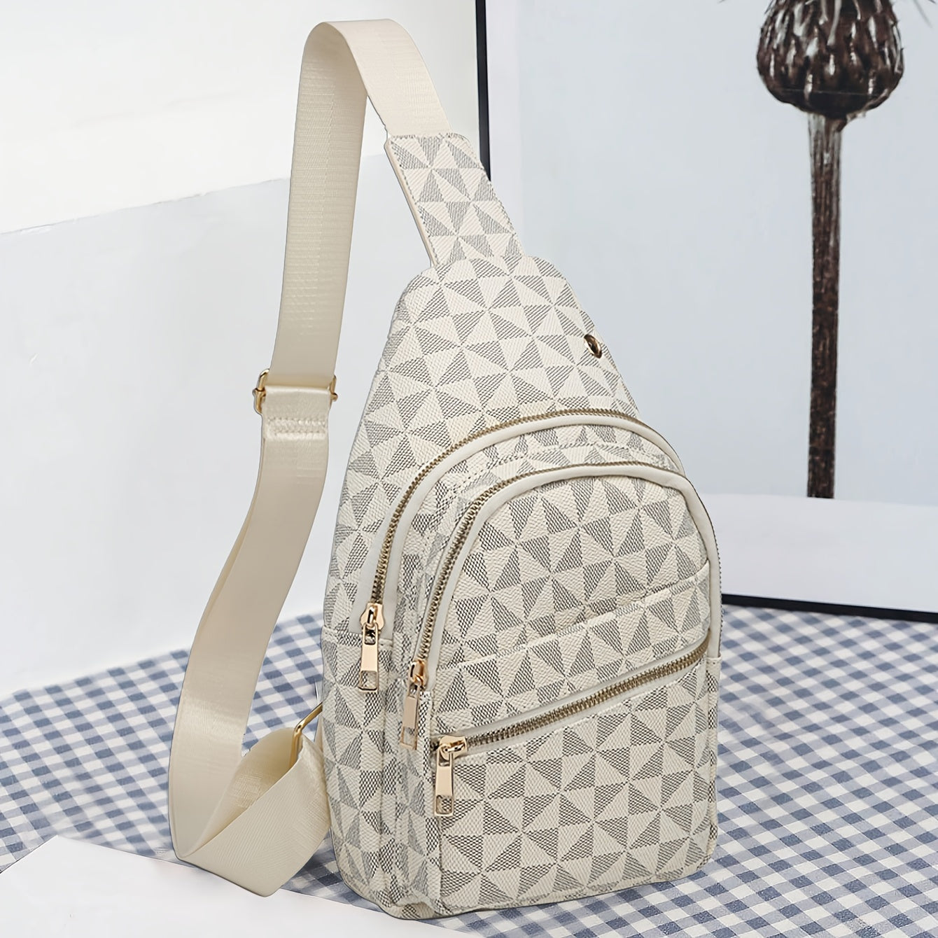 Waist Bag – for Travel, Small Geometric Pattern Waist Chest – detail view 12