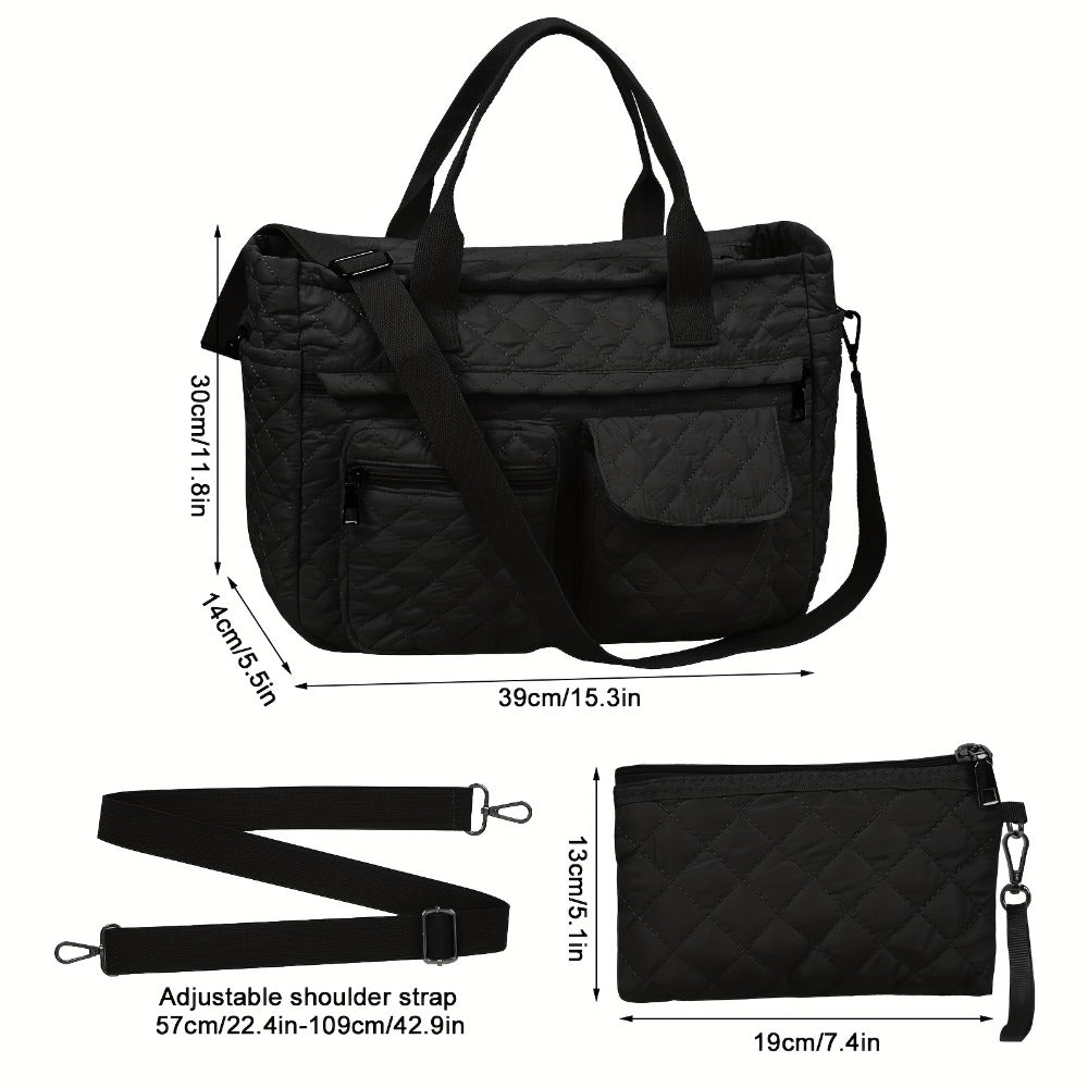 Crossbody Bag for Women – 2-Piece, Nylon, Lightweight, Multi-Pocket – detail view 13