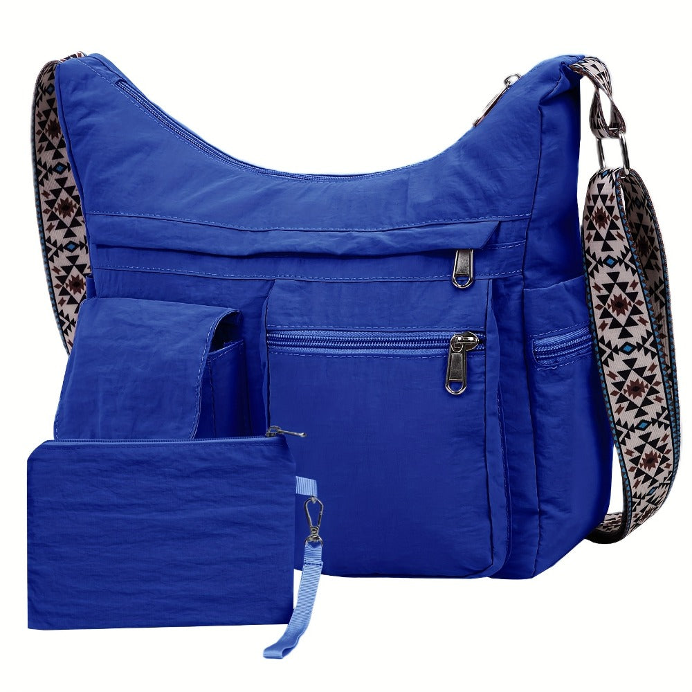 Crossbody Bag for Women – 2-Piece, Nylon, Lightweight, Multi-Pocket – front view
