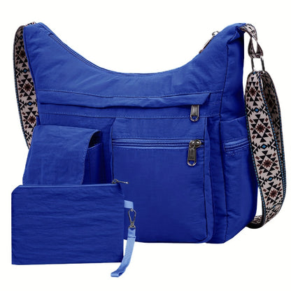 Crossbody Bag for Women – 2-Piece, Nylon, Lightweight, Multi-Pocket – front view