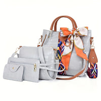 4PCS Light Gray Crocodile Pattern