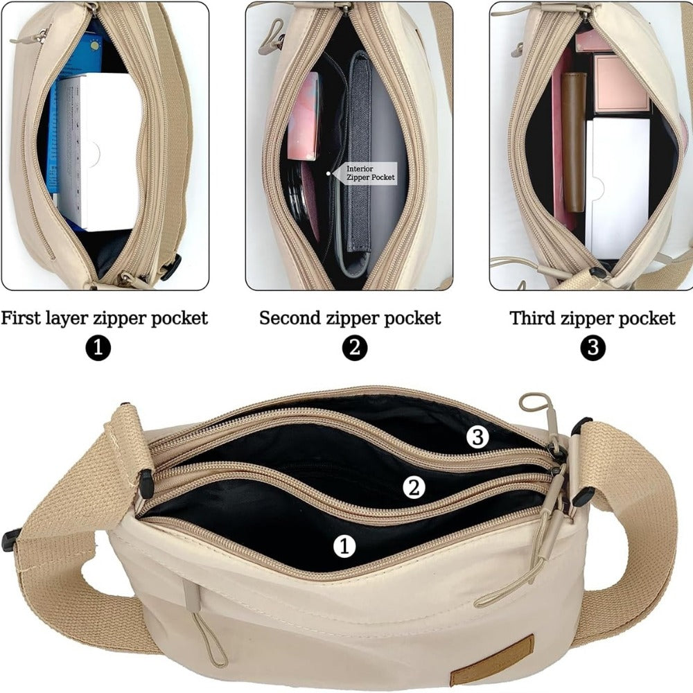 Crossbody Bag for Women – 5 Pockets, Canvas, for Travel & Work – detail view 14