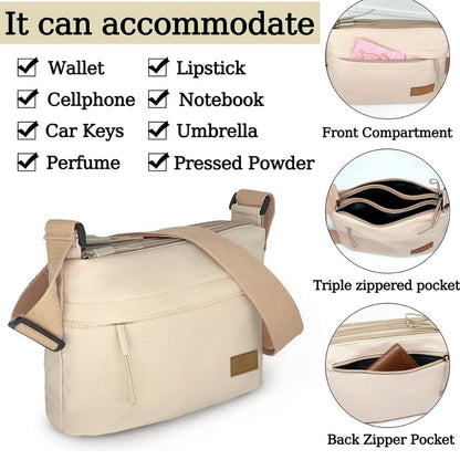 Crossbody Bag for Women – 5 Pockets, Canvas, for Travel & Work – detail view 9