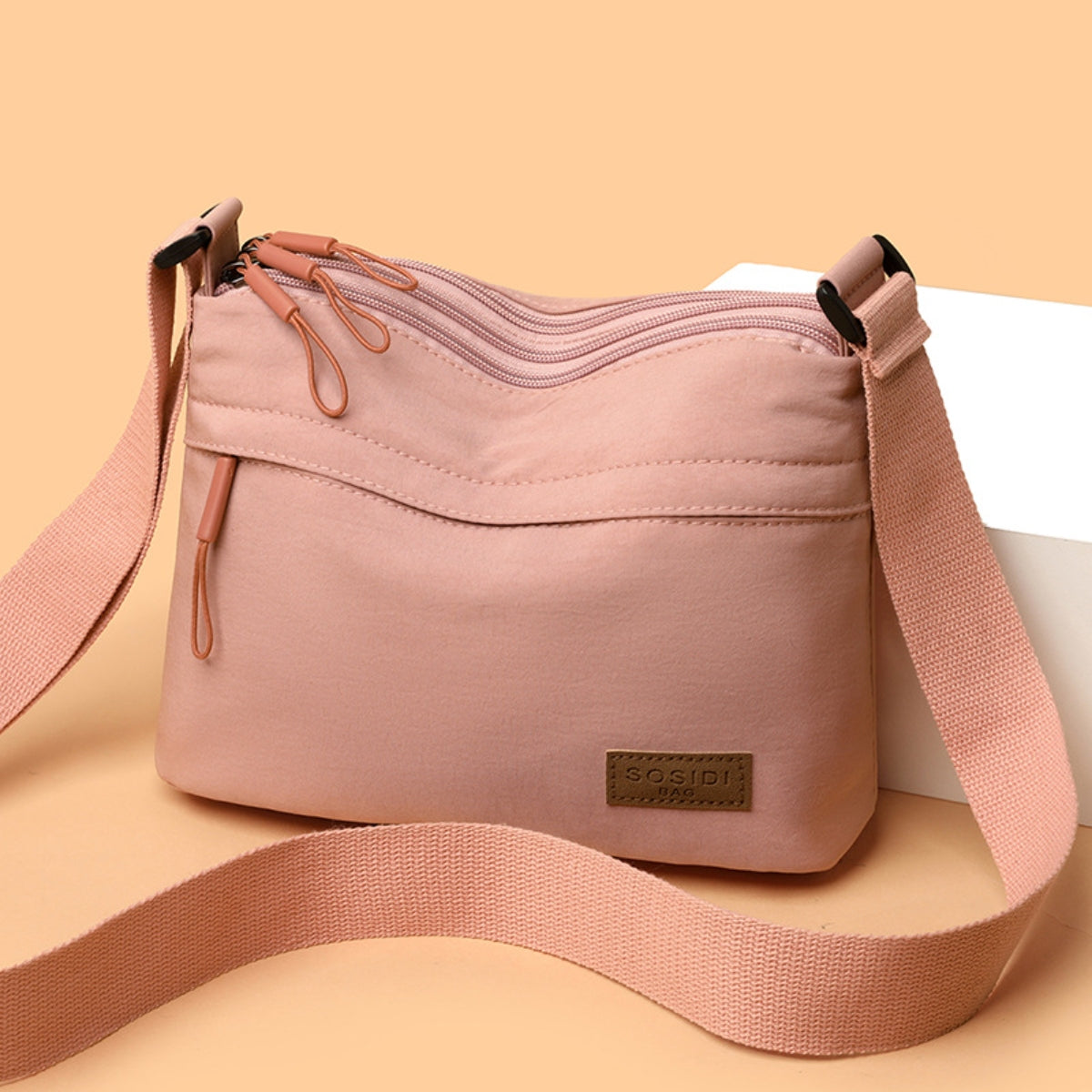 Crossbody Bag for Women – 5 Pockets, Canvas, for Travel & Work – alternate view
