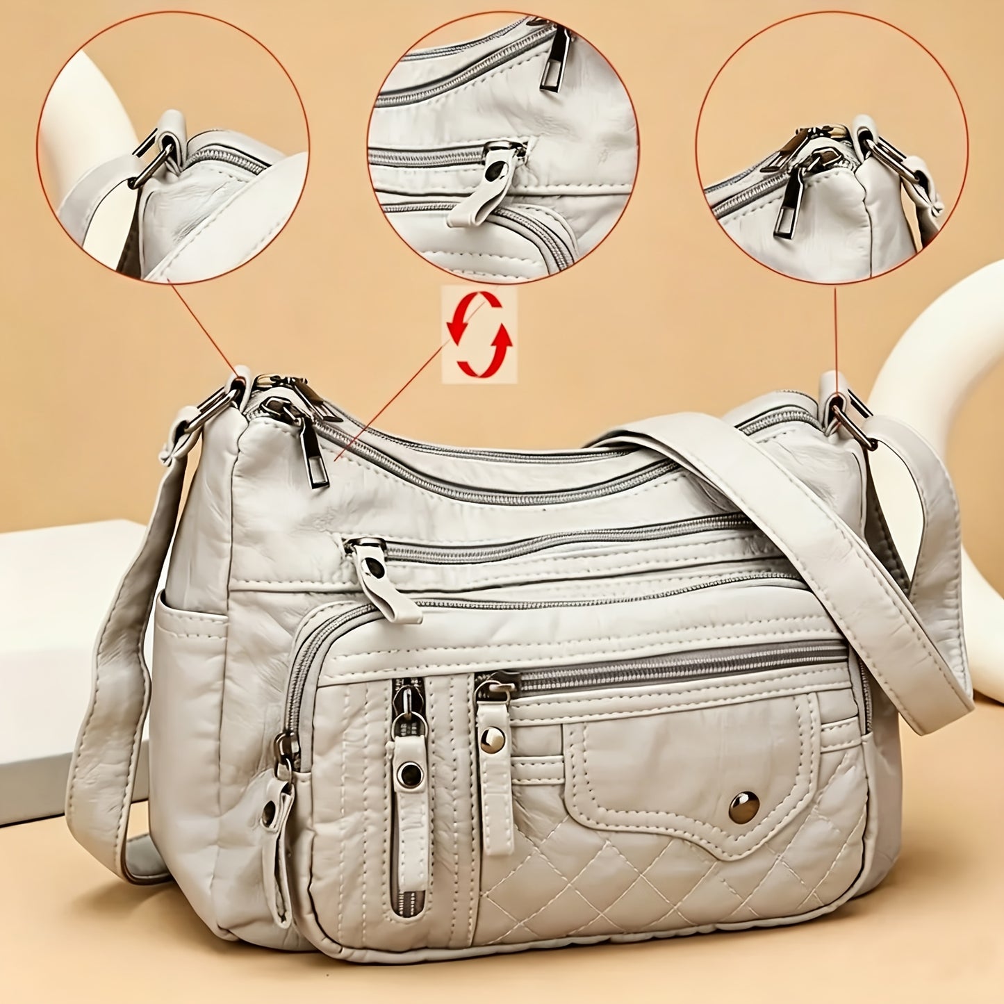 Crossbody Bag for Women – Anti-Theft, Large Capacity, Multi-Pocket, Adjustable Strap – detail view 15