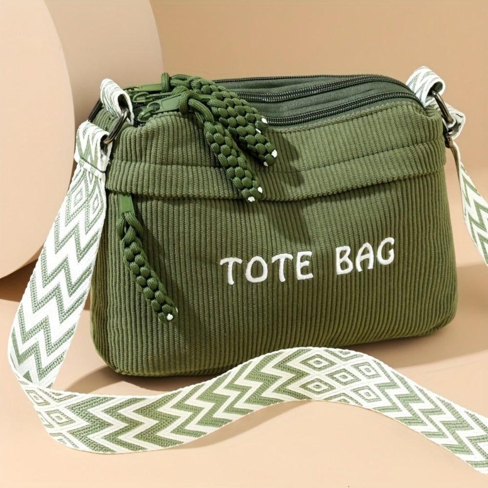 Crossbody Bag for Women – Corduroy, Adjustable Strap, for Everyday Use – detail view 14