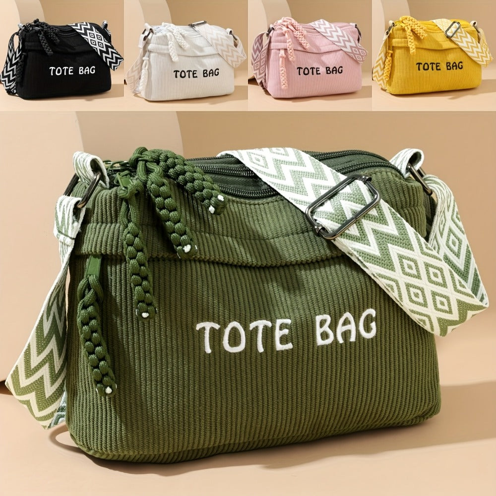 Crossbody Bag for Women – Corduroy, Adjustable Strap, for Everyday Use – detail view 23