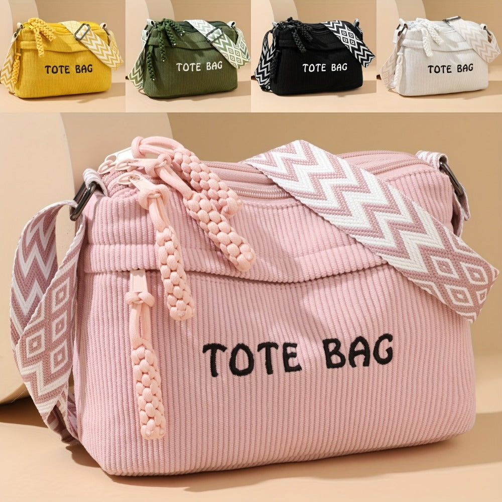 Crossbody Bag for Women – Corduroy, Adjustable Strap, for Everyday Use – detail view 6