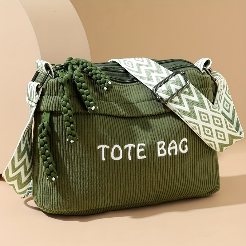 Crossbody Bag for Women – Corduroy, Adjustable Strap, for Everyday Use – detail view 2