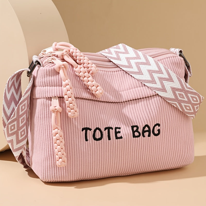 Crossbody Bag for Women – Corduroy, Adjustable Strap, for Everyday Use – detail view 3