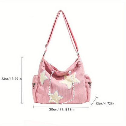 Crossbody Bag for Women – Corduroy, Large Capacity, for Work & School – detail view 4