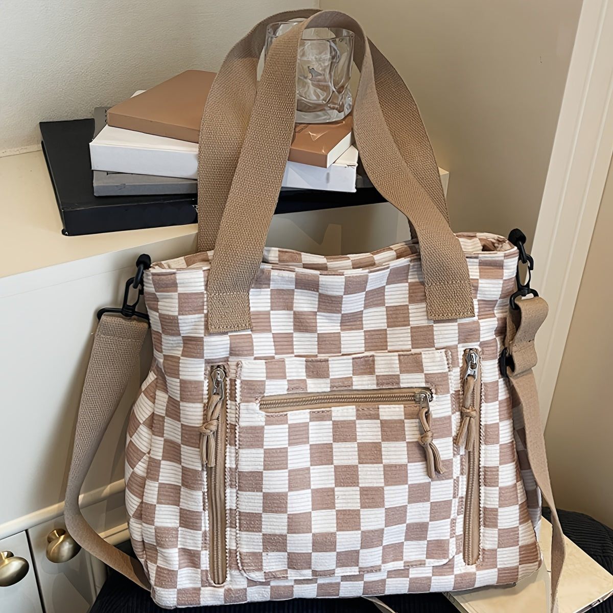 Crossbody Bag for Women – 4 Colors, Corduroy, Large Capacity, for Travel & Work – detail view 14