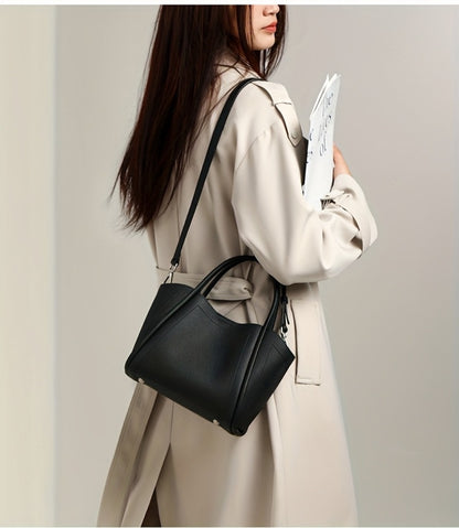 Crossbody Bag for Women – Cowhide Leather Basket Luxury Niche – detail view 26