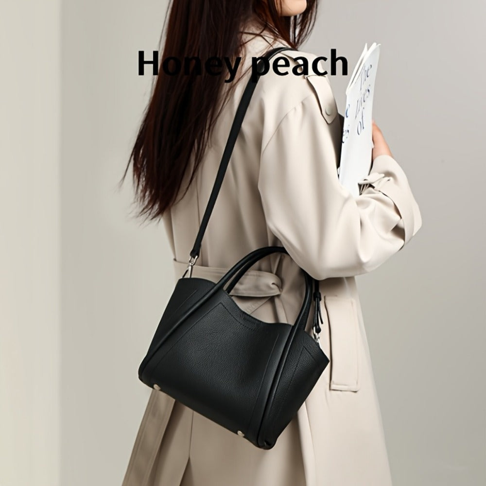 Crossbody Bag for Women – Cowhide Leather Basket Luxury Niche – detail view 9