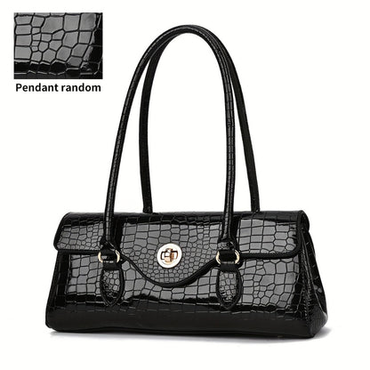 Crossbody Bag for Women – Crocodile Embossed High Gloss Textured – detail view 8