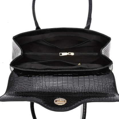 Crossbody Bag for Women – Crocodile Embossed High Gloss Textured – detail view 11