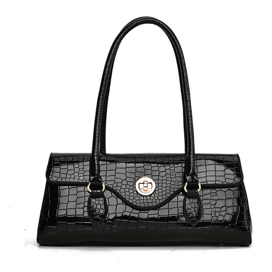Crossbody Bag for Women – Crocodile Embossed High Gloss Textured – front view