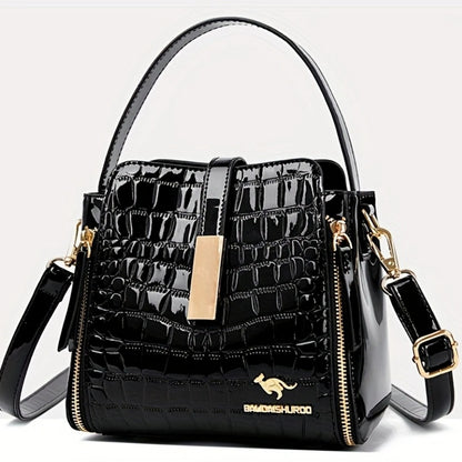 Crossbody Bag for Women – Crocodile Pattern Bucket Multi Functional – detail view 8