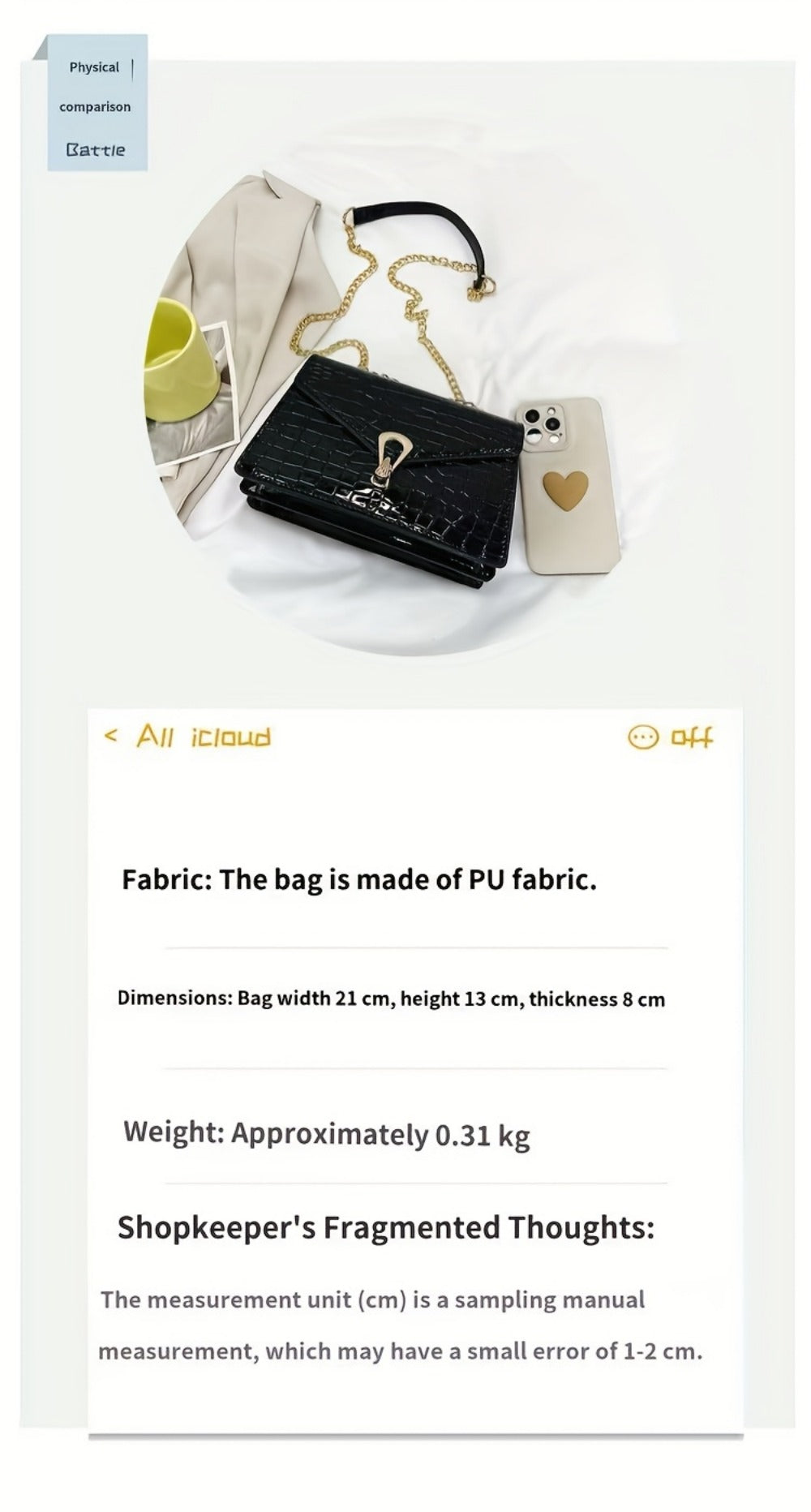 Crossbody Bag for Women – Crocodile Pattern Vintage Detachable Strap – detail view 20
