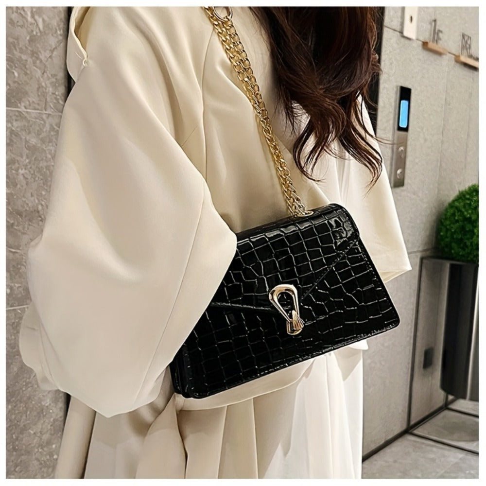 Crossbody Bag for Women – Crocodile Pattern Vintage Detachable Strap – detail view 22