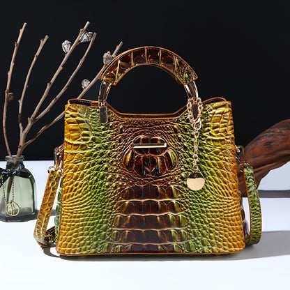 Crossbody Bag for Women – Crocodile Print Luxury Vintage Removable – detail view 28
