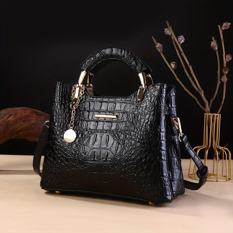 Crossbody Bag for Women – Crocodile Print Luxury Vintage Removable – detail view 6